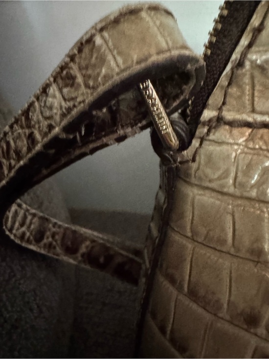 Brahmin Metallic Taupe Croc-Embossed Crossbody